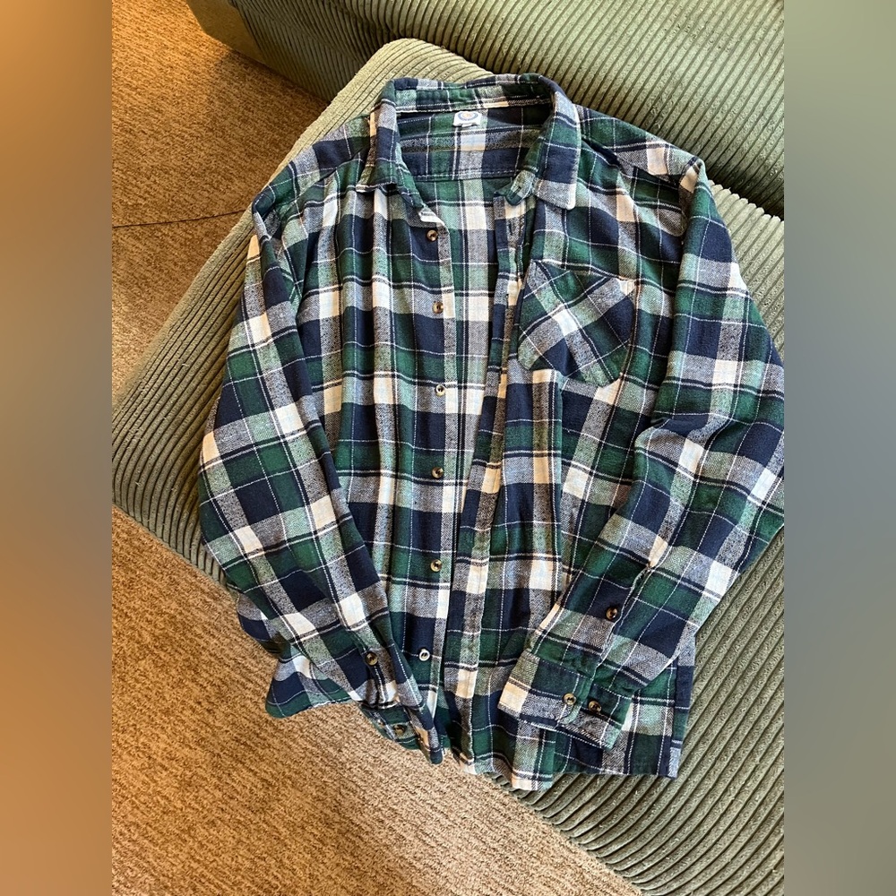 Green and Blue Plaid Flannel XL - North 15
